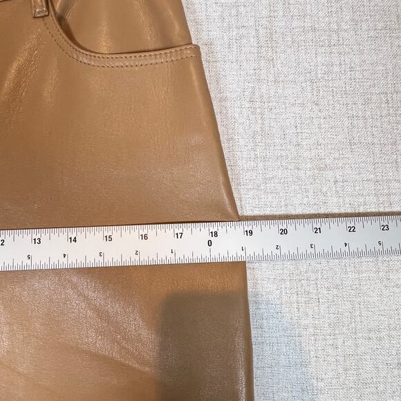 Aritzia Wilfred Melina Pants Women's 10 Camel Vegan Leather High Waisted - Picture 12 of 15